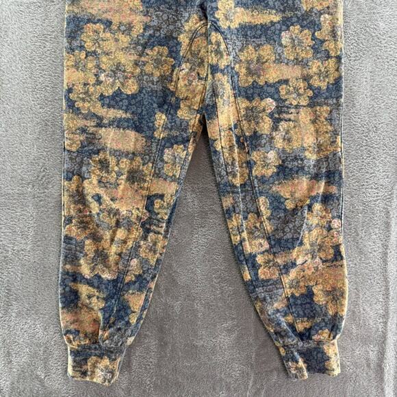 Saturday Sunday Pants Womens S Orange Blue Floral Hig Rise PullOn Jogger Pockets - Picture 4 of 15